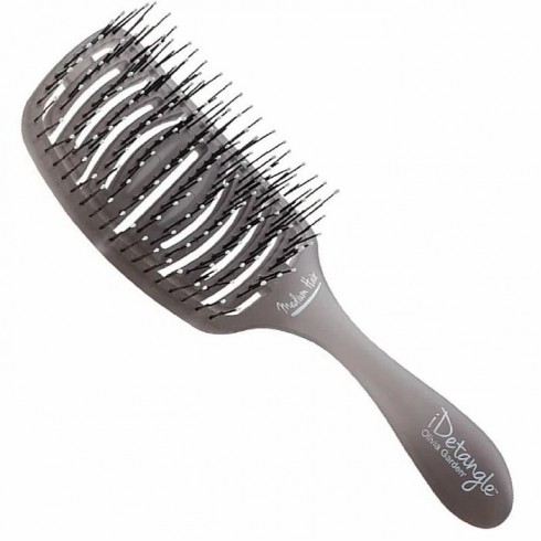 Щетка массажная iDetangle Medium Hair изогнутая темная